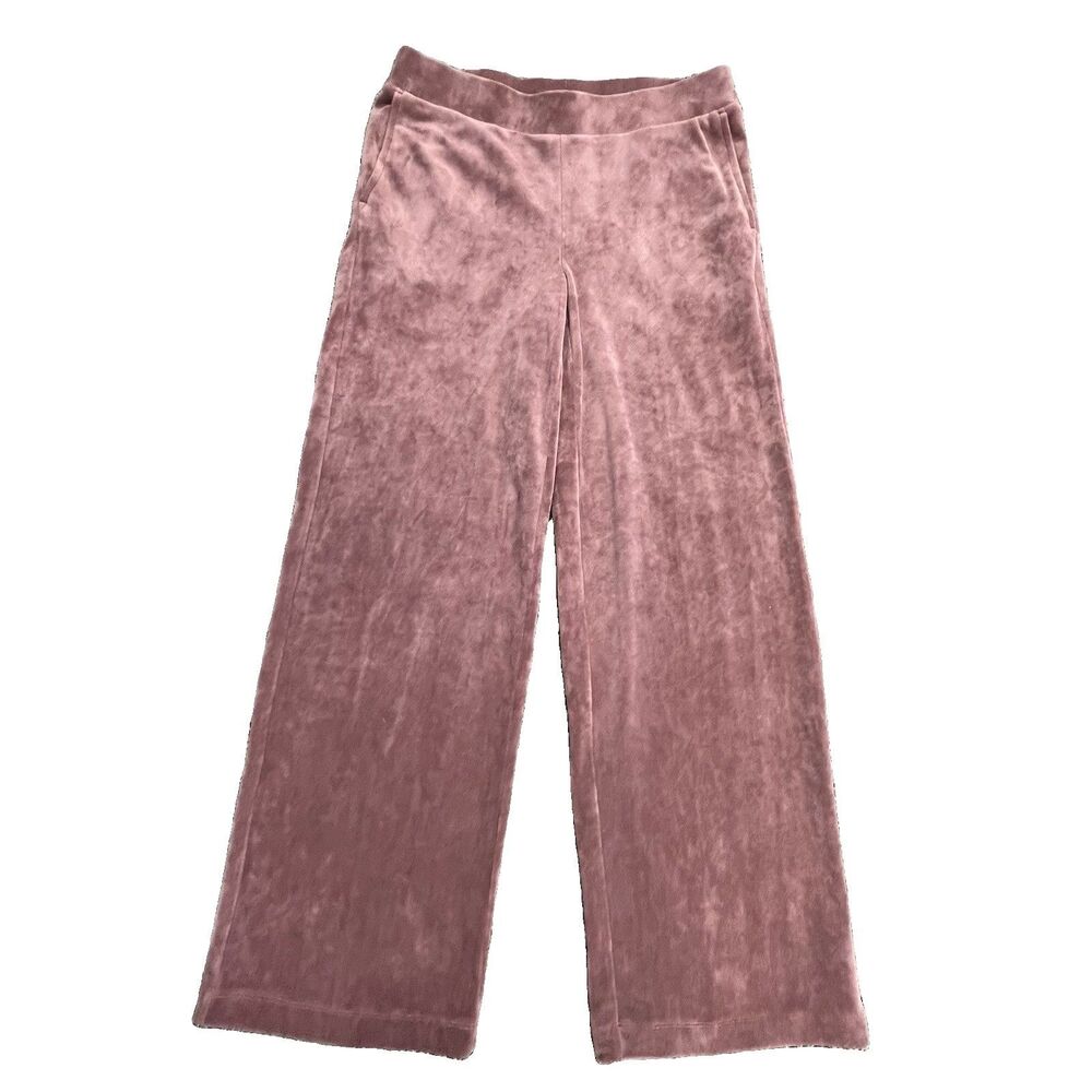 PureJill Velour Pant XS Mauve Wide-leg Soft Pockets Comfy